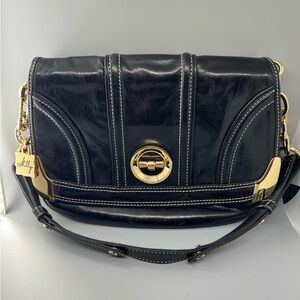 Milly Designer Leather Shoulder Bag Black